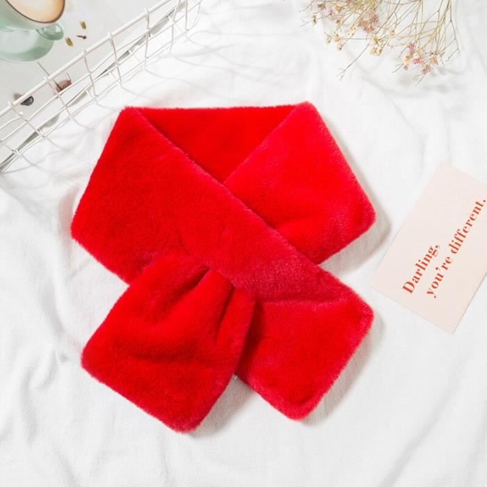 Écharpe Court En Fausse Fourrure Femme – Chaud, Doux, Accessoire Hiver, Cadeau Idéal