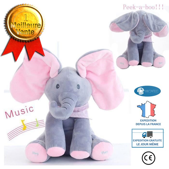I Peek A Boo Elephant Jouet De Peluche Bebe Cute Singing Stuffed Animated Des Gamins Cadeau Souple Cdiscount Jeux Jouets