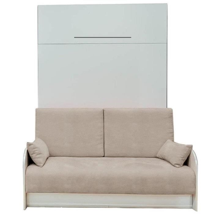 Armoire Lit Escamotable A Ouverture Electrique Box 160 Cm Canape