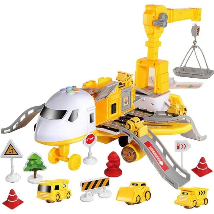avion jouet transporteur véhicules jouets avec musique,cadeau pour enfant jouet enfant 3 ans garçons filles, voiture jouets