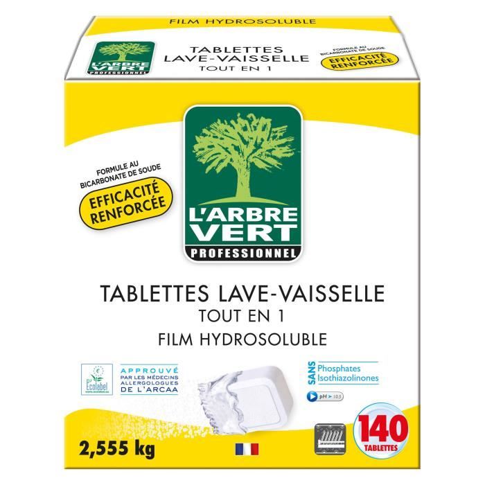Tablettes lave-vaisselle citron Arbre Vert - Seau de 140 tablettes