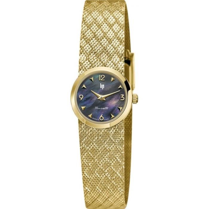 Montre Femme LIP Henriette 22mm Acier Doré Maille Polonaise