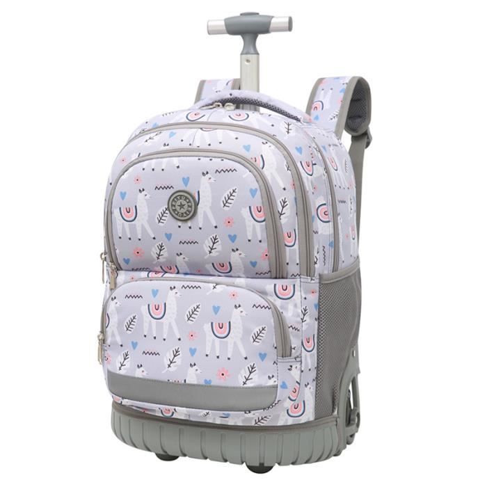 Cartable a roulette en Nylon fille Sac roulette Cartable garcon a roulette Sac college scolaire ecole alpaga gris GH11 Cdiscount Bagagerie Maroquinerie