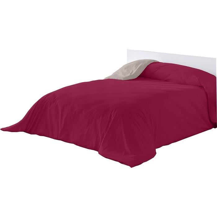 Piumino Lucena Cantos Bicolore 400 G/m² - Bordeaux/Grigio Pietra, Misura 300x270 Cm, Ipoallergenico E Traspirante