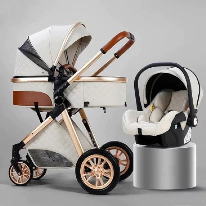 Poussette 3 en 1 - Doux Berceau - Poussette bébé confort, Poussette trio,  confort et luxe, Gris