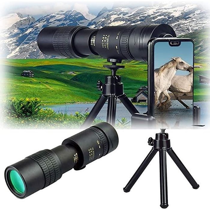 TéLescope Monoculaire à Zoom UVERBON Super Téléobjectif 4k 10-300x40mm Lentille D'Observation des Oiseaux Étanche