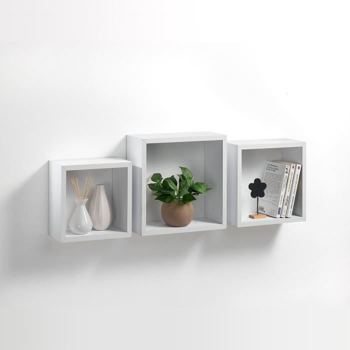 Homea Set De 3 Etageres Cubes De Rangement 23 26 30 C Achat