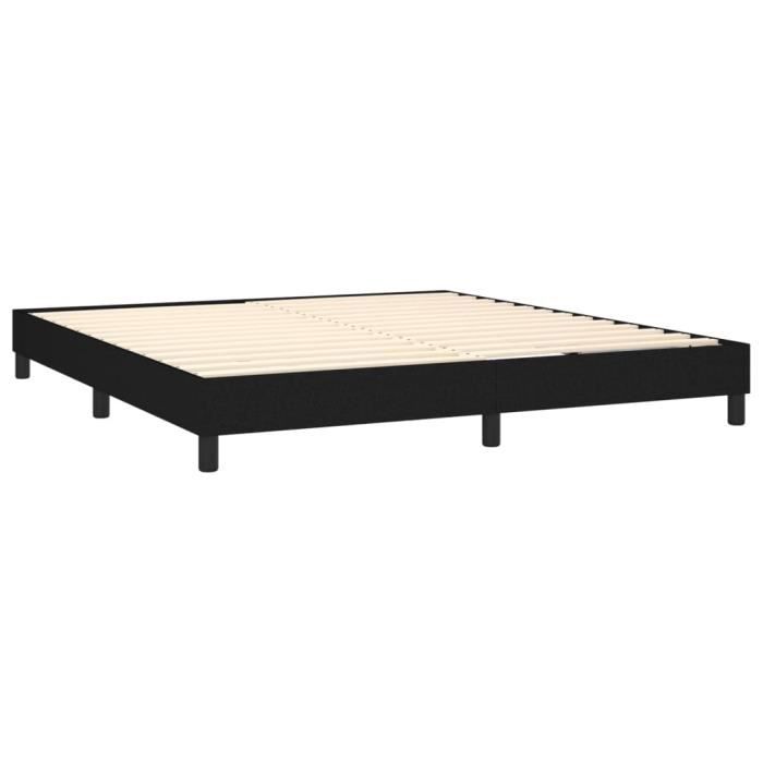 Sommier à ressorts de lit Noir 180x200 cm Tissu Mothinessto LY16092