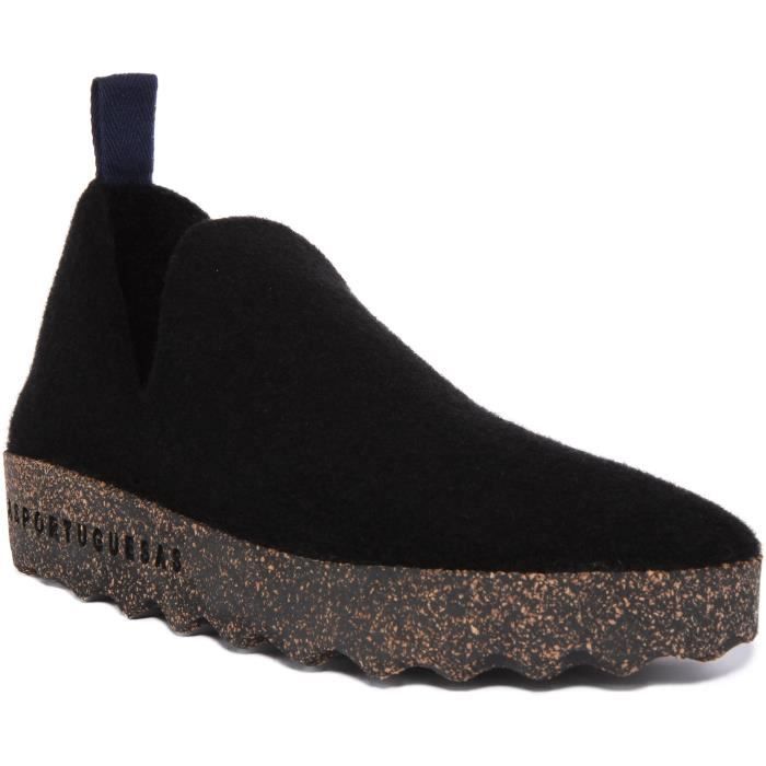Asportuguesas Men's City Slip On in Black Tweed