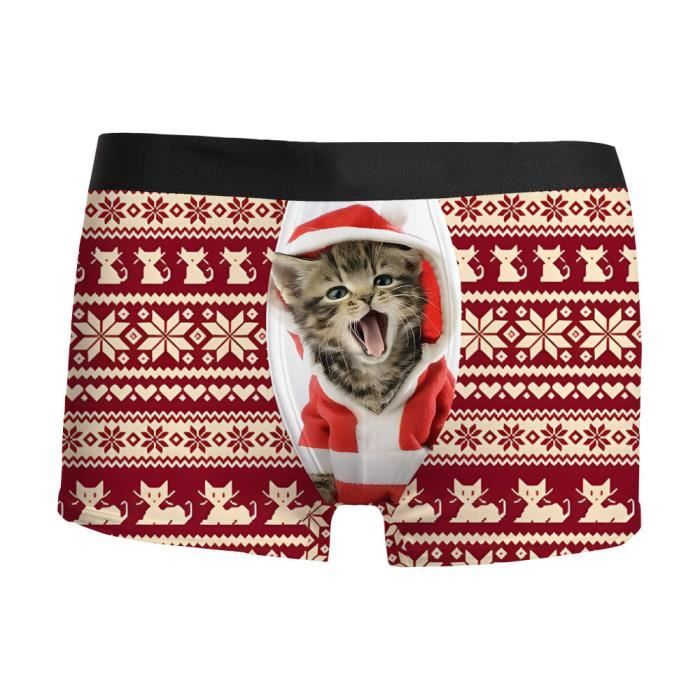 CULOTTE SLIP Homme drôles Impression 3D Noël Slips Moche noël Motif