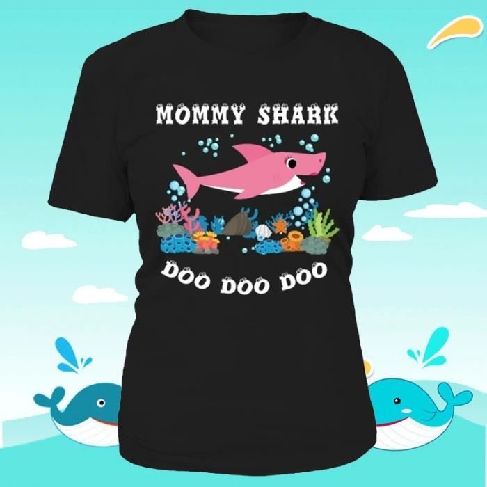 Nouvelle Mode Drole Maman Requin Pour Bebe Requin Chanson T Shirt Autour Cou Womens Doo Doo Doo T Shirt Bleu Marine Cdiscount Pret A Porter