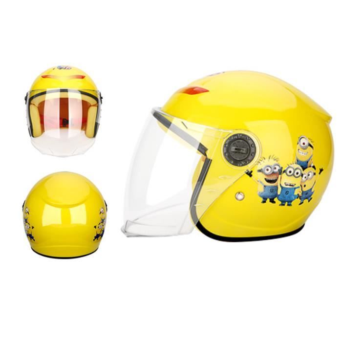 Casque De Scooter Protection Enfant Casque De Moto De Dessin Anime Minion Jaune Cdiscount Auto