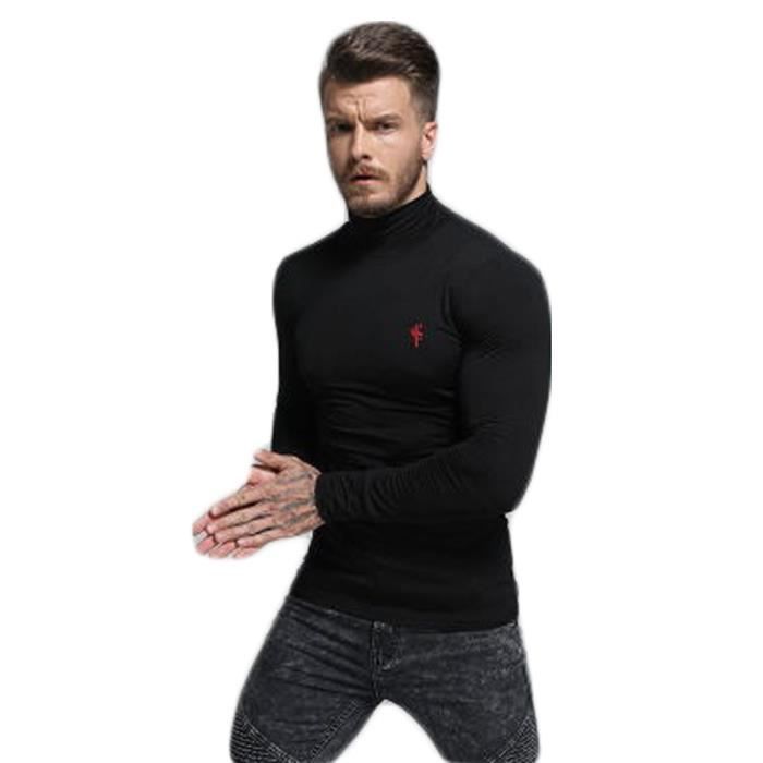 Pull homme Col haut Mouvement et séchage rapide Pull homme Couleur unie simplicité