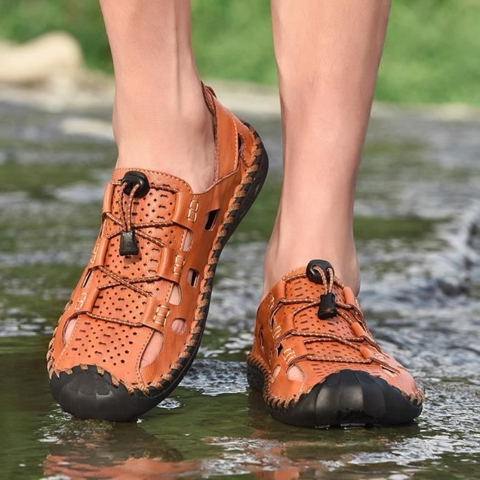 Chaussures Outdoor Imperméables Chaussures De Marche Homme ALACEG - Respirantes Avec Soutien De La Voûte Plantaire Bottes Homme Cuir Synthétique Gris Marron Vert Noir