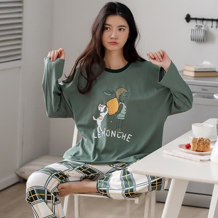 naar voren gebracht Arctic Communisme Pyjama en soie long,ensemble pyjama 100% coton pour femme, vêtements de  nuit chauds en Satin, avocat, soie, mode printemps, Kawaii 9 - Cdiscount  Prêt-à-Porter