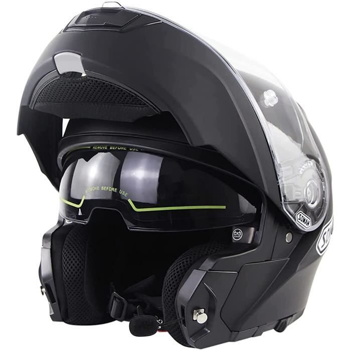 Casque moto modulable bluetooth intégré homologué ece dot casque de