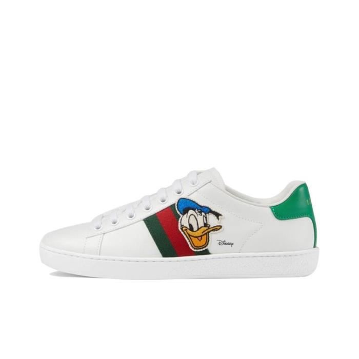 Basket Guccis Femme Homme Chaussure Sneakers Blanche Cuir