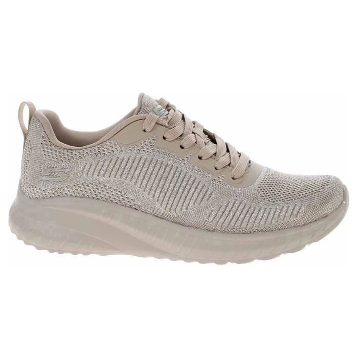 Skechers Chaussures Femme - SKECHERS - Bobs Squad Chaos Sparkle Divine - Textile - Lacets - Plat