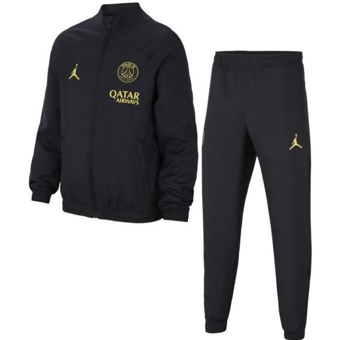 Paris Saint-Germain Survêtement Dri-FIT Strike avec capuche Jordan x PSG -  Noir/Jaune Enfant