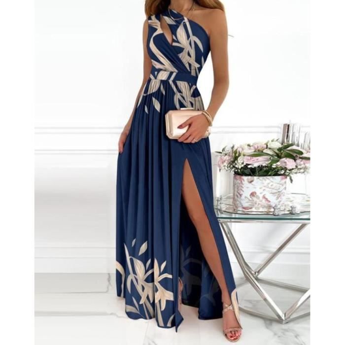 Robe Longue Femme Sexy Sans Manches Et Col En V cool Bleu 2 ZP Bleu 2 Cdiscount Pret a Porter