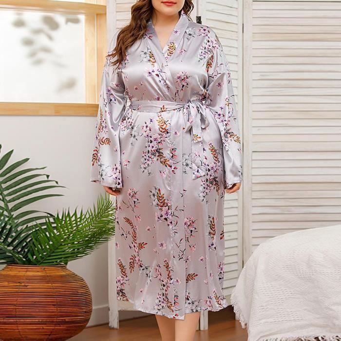 Robe chemise à manches longues pour femme, vêtement ample, imprimé, à
