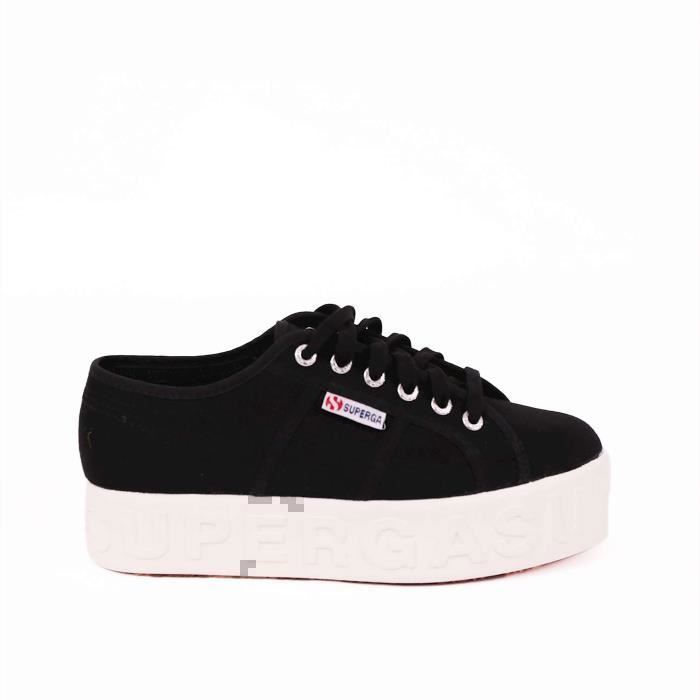 Superga Sneakers - SUPERGA - 2790 Lettrage 3D - Noir - Femme - Lacets - Plateforme