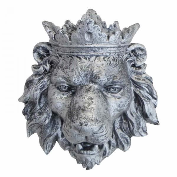 Tête De Lion En Résine Dorée - Décoration Murale 23x20x9.5cm, Ornement