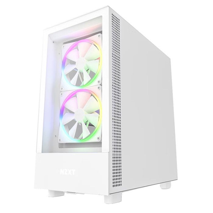NZXT H5 Elite Blanc - Boîtier moyen tour compact avec fenêtre latérale en verre trempé