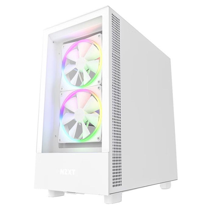 NZXT H5 Elite Blanc - Boîtier moyen tour compact avec fenêtre latérale en verre trempé