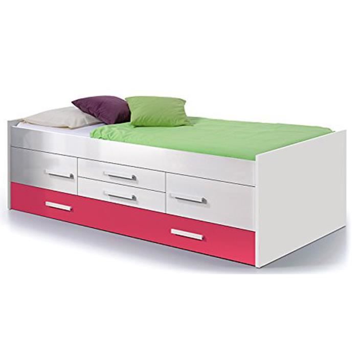 Lit Double Pour Enfant Avec 2 Portes Et 2 Tiroirs Coloris Blanc Cdiscount Puericulture Eveil Bebe