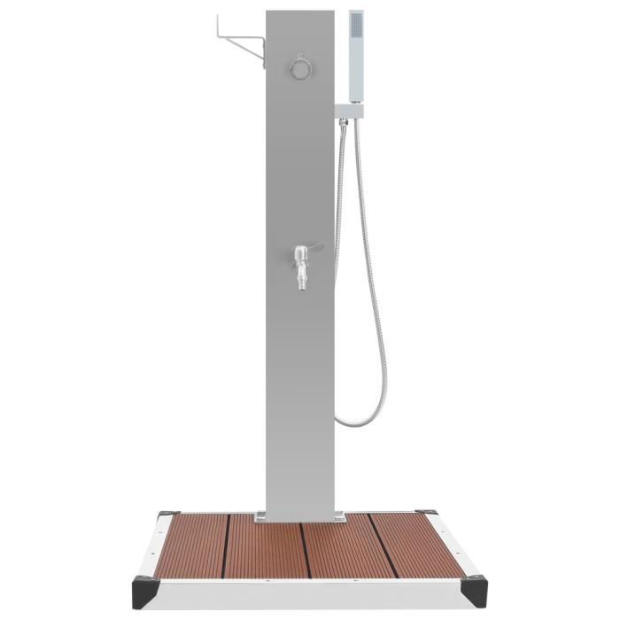 Douche d'extérieur avec receveur de douche WPC Acier inoxydable