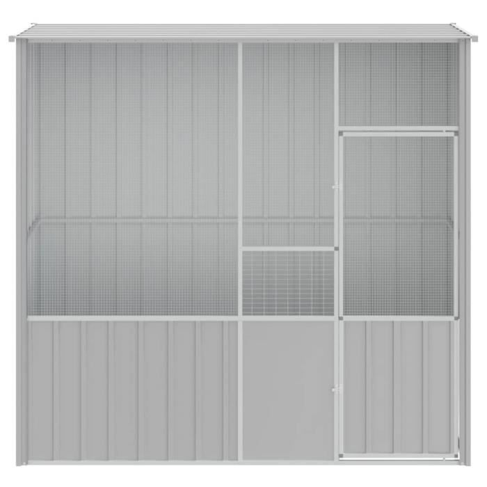 Comparer les prix de Pwshymi-Cage à oiseaux gris 215x78x200 cm acier galvanisé
