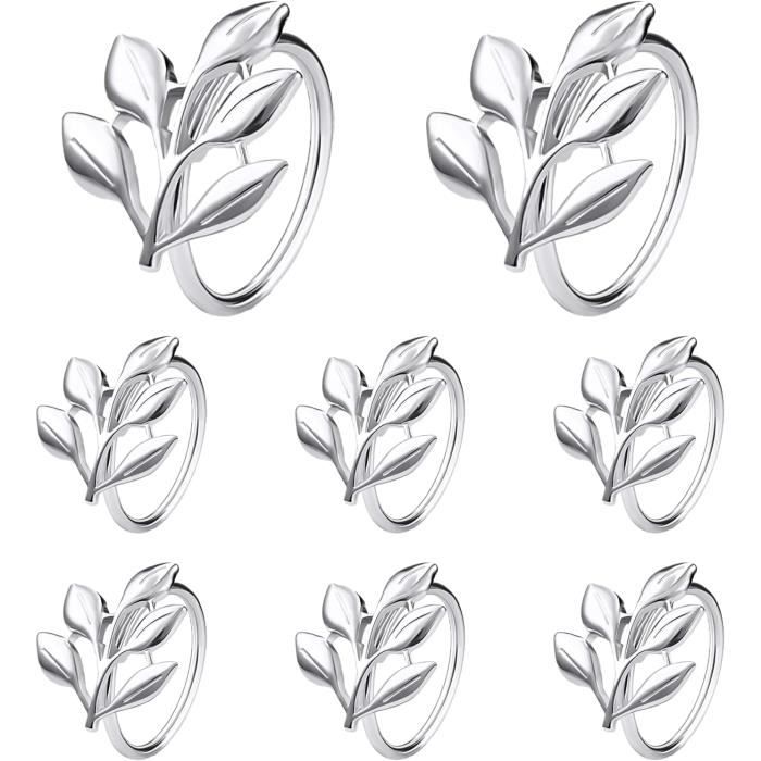 Anneaux De Serviette En Strass Bleu - Lot Pour Décoration De Table | Mariage, Noël, Fêtes (13 X 4 Cm) - 8