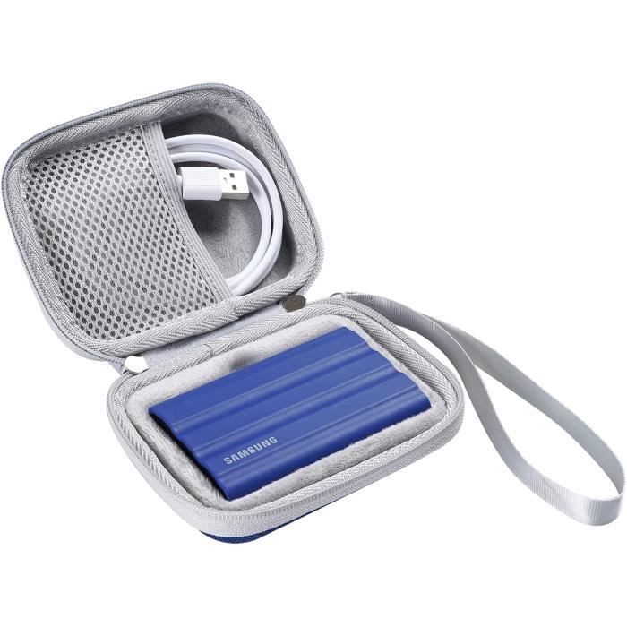 AMFUN Housse Disque Dur Externe - Étanche Antichoc Double Couche - Organisateur Voyage Électronique Noir
