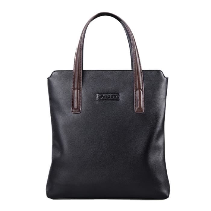 FEGER pour des Hommes en Faux Cuir Sac a Main D Homme des Affaires de Marque Casual a BandoulieRe pour L Homme Mallette pour Noir Cdiscount Bagagerie Maroquinerie