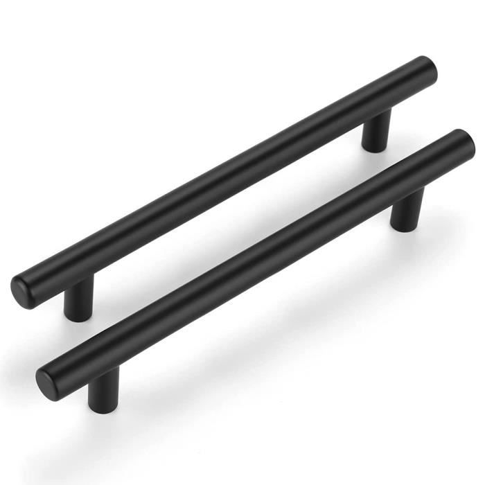 Lot de 5 PoignéEs D'Armoire en MéTal Noir Mat, Bouton de PoignéE pour
