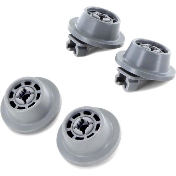 DL-pro 4x Korbrolle unten für Bosch Siemens 00611475 611475 Rollen Rad Rädchen für Unterkorb Korb für Super Silence AquaStar extraKlasse iQ100 iQ300 iQ500 iQ700 Geschirrspüler Spülmaschine Gray