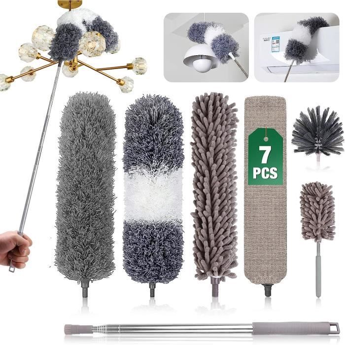 Kit Plumeau Anti-poussière Avec 55 Recharges Et 1 Manche Télescopique - Pour Nettoyer Poussière, Saleté Et Poils Efficacement