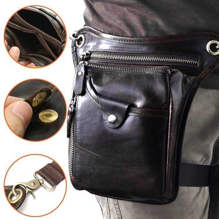 Sac Banane Cuir - Bandoulière Ajustable - Homme Et Femme - Idéal Voyage Et Quotidien - 6