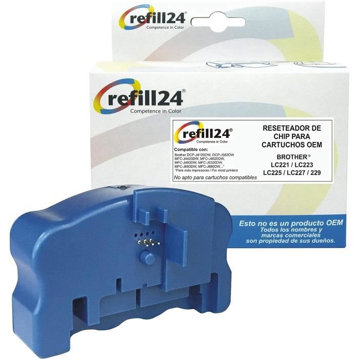 Réinitialisateur De Puce Pour Cartouches Brother LC123, LC121 (Noir, Cyan, Magenta, Jaune)