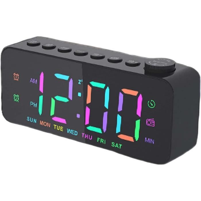 Réveil Numérique Moderne - Horloge Chevet Avec Snooze - Décoration Maison Bureau Chambre