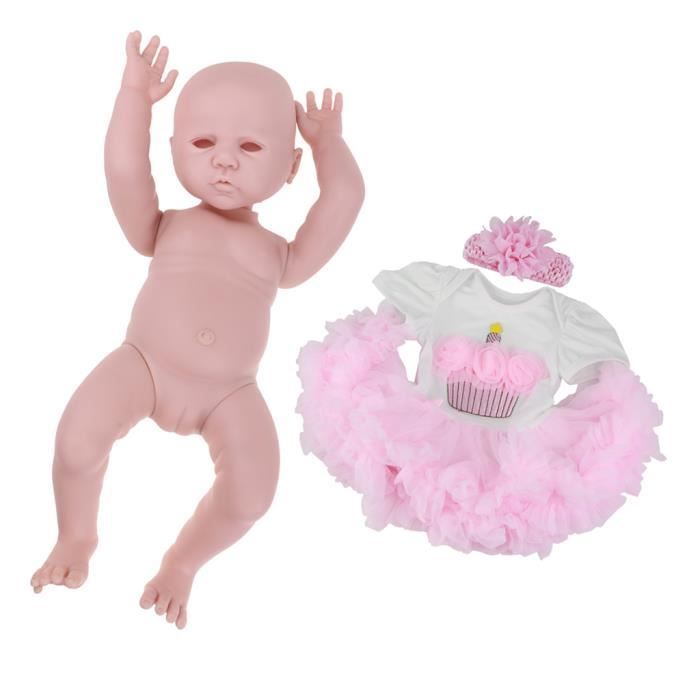 50cm Poupee Bebe Nu Jouet De Simulation Vinyle Robe Et Bandeau Cadeau Ideal Pour Enfants Bebe Garcons Filles Cdiscount Jeux Jouets
