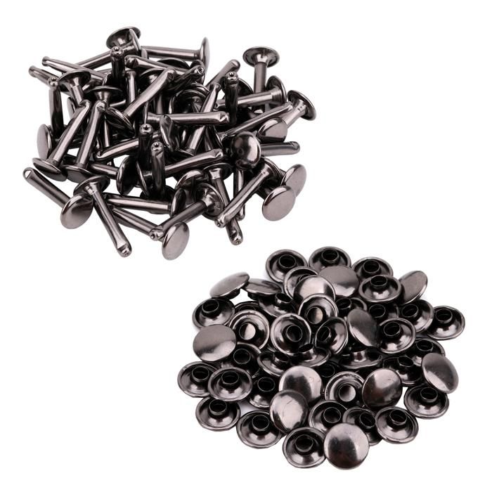 Rivets,100 Pièces Avec Outil, Double Capuchon Rond, Collision De Clous En Métal, Pointes En