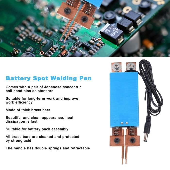Stylo Soudeur Par Points Automatique - Pour Assemblage Batteries, Laiton, 4-12V, Avec Aiguilles Japonaises