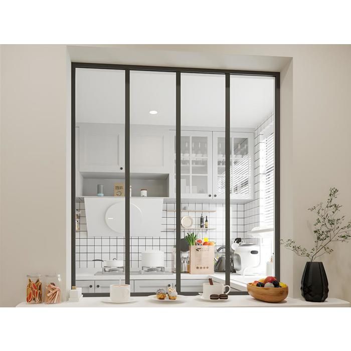 Verrière atelier en aluminium thermolaqué - 120x130 cm - Noir