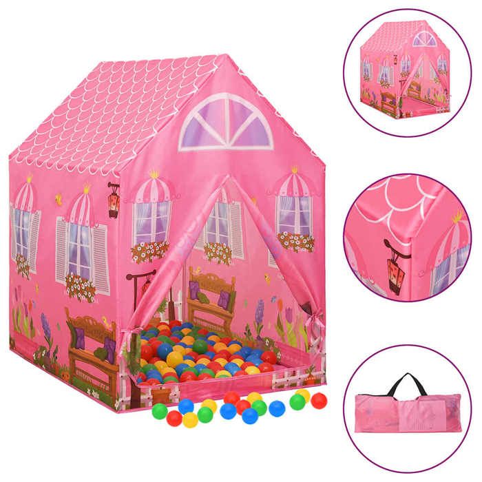 93681 vidaXL Tente de jeu pour enfants Rose 69x94x104 cm