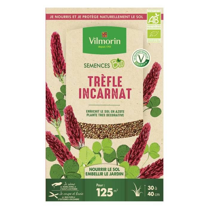 Meilleurs prix pour Graines de Trefle Incarnat BIO , boite de 375 grs-