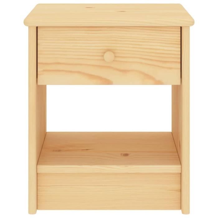 LesSaisons Table de chevet Bois clair 35x30x40 cm Bois de pin massif ...