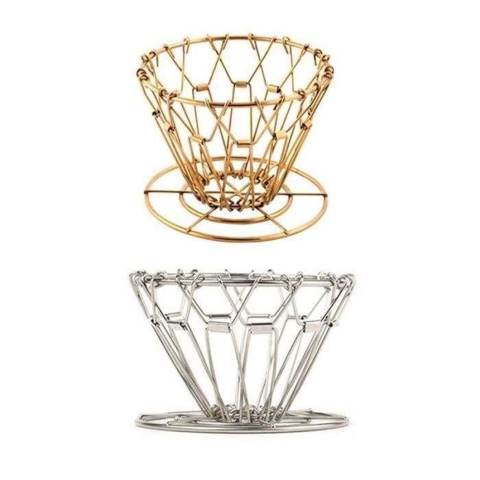 Porte-filtre à café pliable en acier inoxydable, support de filtre à café pliable pour camping, extérieur (taille M), tasses à expresso