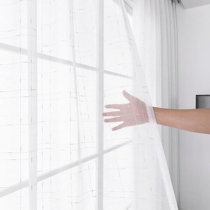 Canora Grey Rideau de porte pour porte française semi-transparents avec